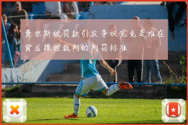 费尔斯被罚款引发争议究竟是谁在背后操控裁判的判罚标准